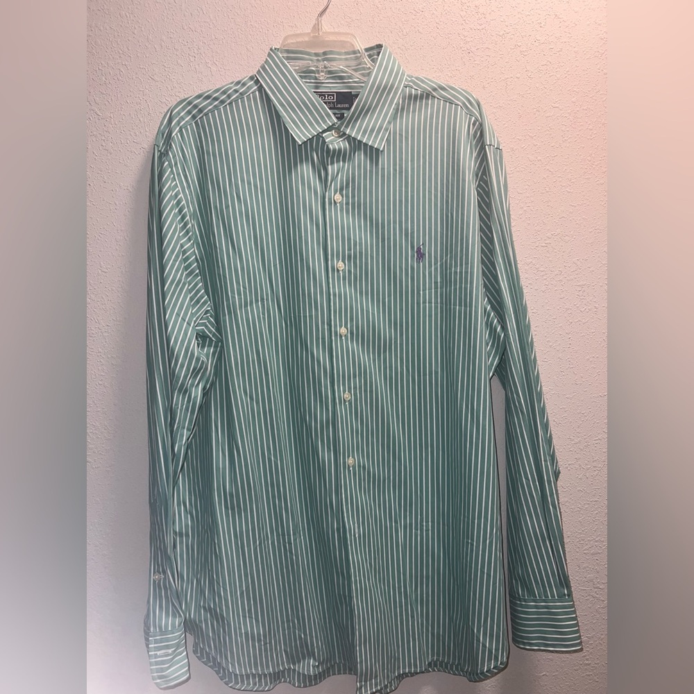 NWOT Ralph Lauren Green Striped Men's Shirt